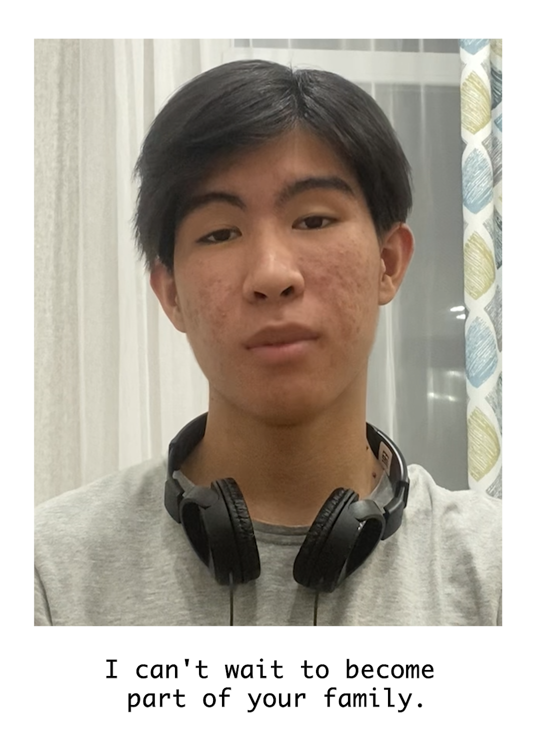 image of a male student with headphones who can't wait to become part of your family